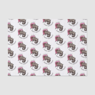 Vrolijk Birthday! Greedy Raccoon Cake Cartoon Tissuepapier