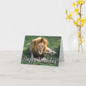Vrolijk Birthday! Lion's Roar Birthday Kaart (Gele Bloem)