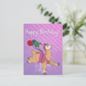 Vrolijk Birthday Llama! Briefkaart (Staand voorkant)