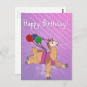 Vrolijk Birthday Llama! Briefkaart (Voorkant / Achterkant)