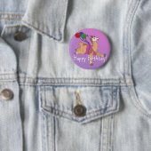 Vrolijk Birthday Llama! Ronde Button 5,7 Cm (In situ)