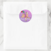 Vrolijk Birthday Llama! Ronde Sticker (Tas)