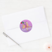 Vrolijk Birthday Llama! Ronde Sticker (Envelop)