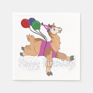 Vrolijk Birthday Llama! Servetten