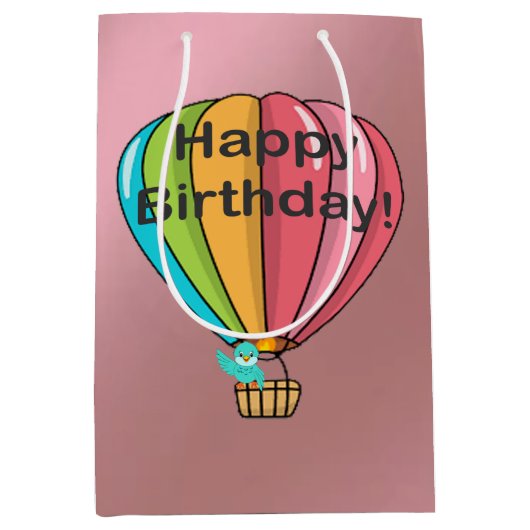 Vrolijk Birthday! Middelgrote cadeautas (Voorkant)