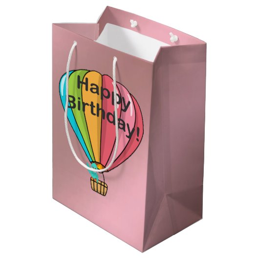 Vrolijk Birthday! Middelgrote cadeautas (Achterkant Gekanteld)