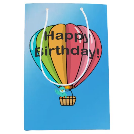 Vrolijk Birthday! Middelgrote cadeautas (Voorkant)