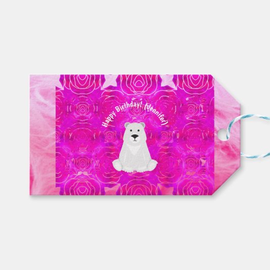 Vrolijk Birthday!  naam Cadeaulabel (Voorkant (Horizontaal))