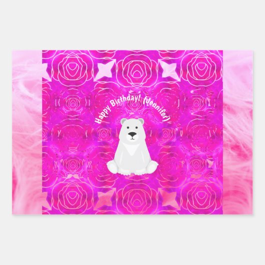 Vrolijk Birthday!  naam Inpakpapier Vel (Voorkant)