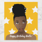 Vrolijk Birthday! Natuurlijke schoonheid, witte st Wijn Etiket (Enkel label)