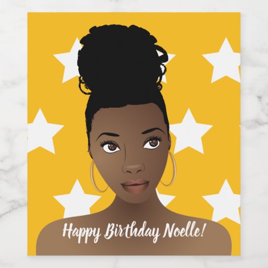 Vrolijk Birthday! Natuurlijke schoonheid, witte st Wijn Etiket (Enkel label)