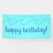 Vrolijk Birthday! Ocean Waves Spandoek (Horizontaal)