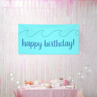 Vrolijk Birthday! Ocean Waves Spandoek