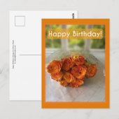 Vrolijk Birthday! Oranje en gele rozen Briefkaart (Voorkant / Achterkant)