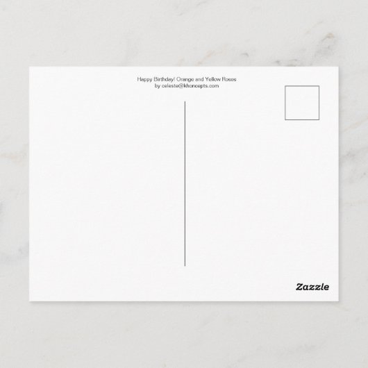 Vrolijk Birthday! Oranje en gele rozen Briefkaart (Achterkant)