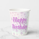 Vrolijk Birthday! Papieren Bekers (Achterkant)