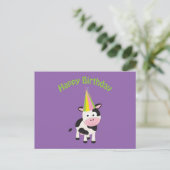 Vrolijk Birthday! Partij Koe Briefkaart (Staand voorkant)