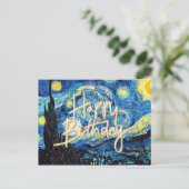 Vrolijk Birthday! Populaire Sterrennacht, Briefkaart (Staand voorkant)