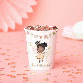Vrolijk Birthday! Princess Ballerina w/Bow Birthda Papieren Bekers