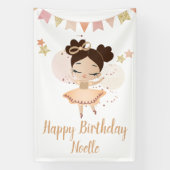 Vrolijk Birthday! Princess Ballerina w/Bow Birthda Spandoek (Verticaal)