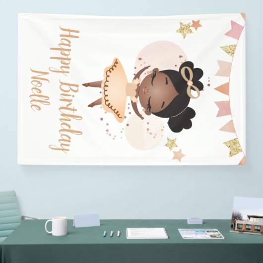 Vrolijk Birthday! Princess Ballerina w/Bow Birthda Spandoek (Beurs)