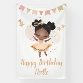 Vrolijk Birthday! Princess Ballerina w/Bow Birthda Spandoek (Verticaal)