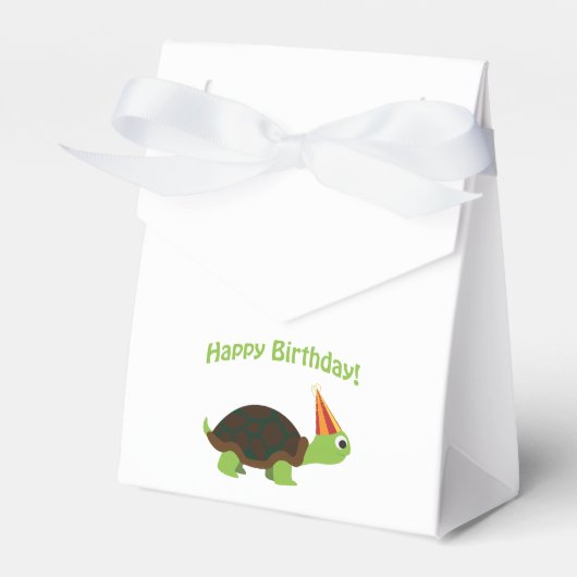 Vrolijk Birthday! Schildpad Bedankdoosjes (Voorkant Zijde)