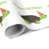Vrolijk Birthday! Schildpad Cadeaupapier (Rol Hoek)