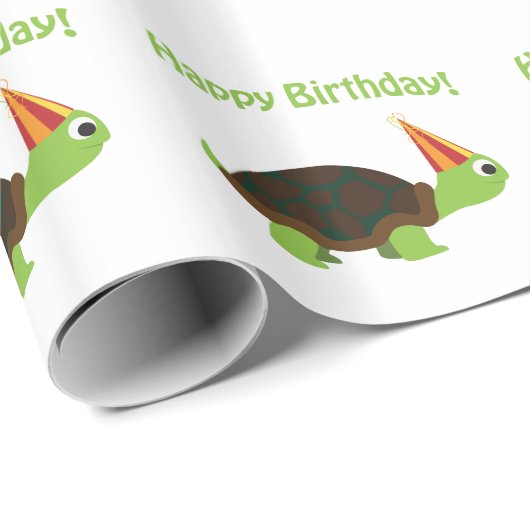 Vrolijk Birthday! Schildpad Cadeaupapier (Rol Hoek)