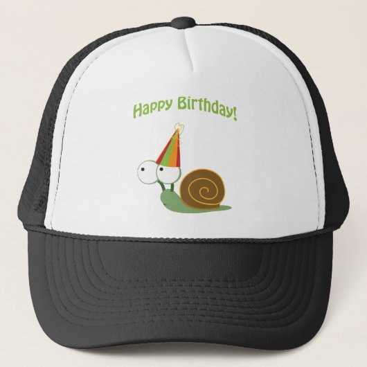 Vrolijk Birthday! slak Trucker Pet (Voorkant)