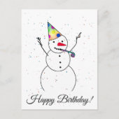 Vrolijk Birthday! Snowman Briefkaart (Voorkant)