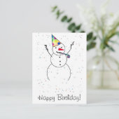 Vrolijk Birthday! Snowman Briefkaart (Staand voorkant)