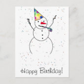 Vrolijk Birthday! Snowman Briefkaart (Voorkant)