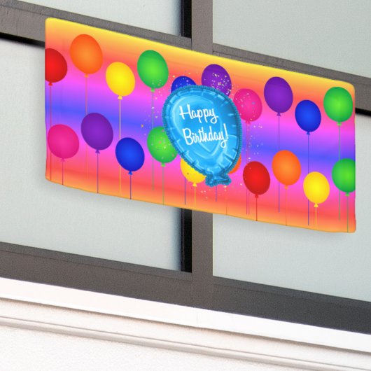 Vrolijk Birthday! Spandoek (Buitenkant Gebouw)