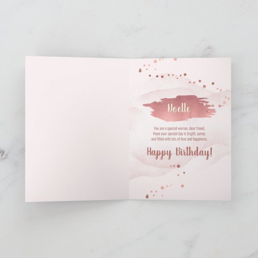 Vrolijk Birthday! | Uw foto en metallisch Roos Gol Kaart (Binnen)