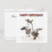 Vrolijk Birthday! Van partijganzen Kaart (Voorkant / Achterkant)