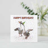 Vrolijk Birthday! Van partijganzen Kaart (Staand voorkant)