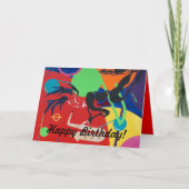 Vrolijk Birthday! Wenskaart Kaart (Voorkant)