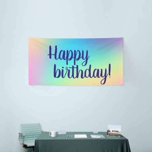 Vrolijk Birthday! Zachte kleurrijke gradiënt Spandoek (Beurs)