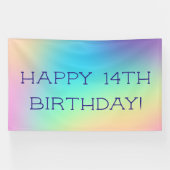 Vrolijk Birthday! Zachte kleurrijke gradiënt Spandoek (Horizontaal)