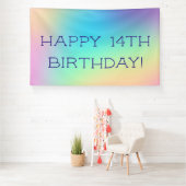 Vrolijk Birthday! Zachte kleurrijke gradiënt Spandoek (Insitu)