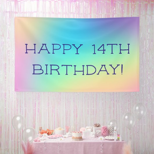 Vrolijk Birthday! Zachte kleurrijke gradiënt Spandoek (Feest)