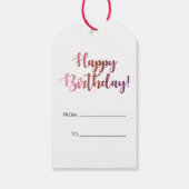 Vrolijk Birthday! Zwarte Vrouw, kleurrijke Afro, v Cadeaulabel (Achterkant)