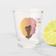 Vrolijk Birthday! Zwarte vrouw, kleurrijke natuurl