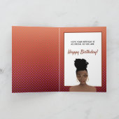 Vrolijk Birthday! Zwarte vrouw met Gold-schaduw Kaart (Binnen)