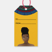 Vrolijk Birthday! Zwarte vrouw, op stam geïnspiree Cadeaulabel (Achterkant)