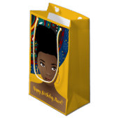 Vrolijk Birthday! Zwarte vrouw, op stam geïnspiree Klein Cadeauzakje (Voorkant Gekanteld)