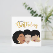 Vrolijk Birthday! Zwarte vrouwen, zuster Friends Kaart (Staand voorkant)