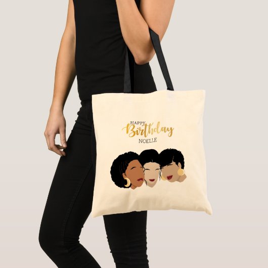 Vrolijk Birthday! Zwarte vrouwen, zuster Friends Tote Bag (Voorkant (product))
