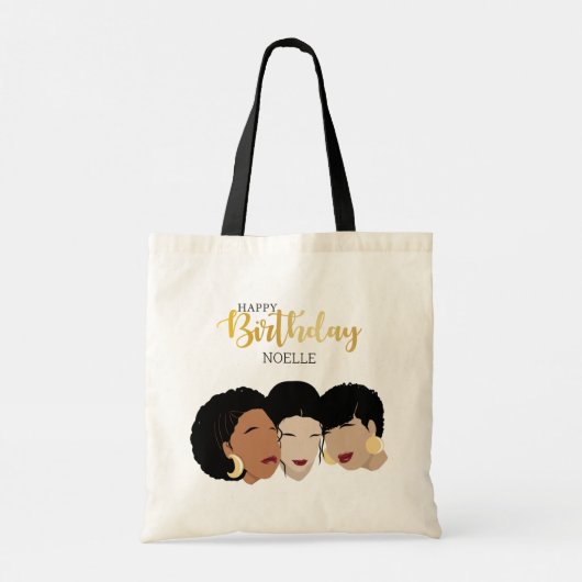 Vrolijk Birthday! Zwarte vrouwen, zuster Friends Tote Bag (Achterkant)